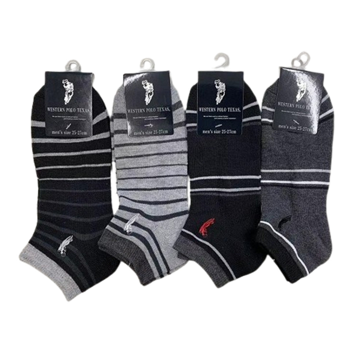 【まとめ買い】WESTERN POLO 紳士 アンクレットソックス ボーダー 1523/000213