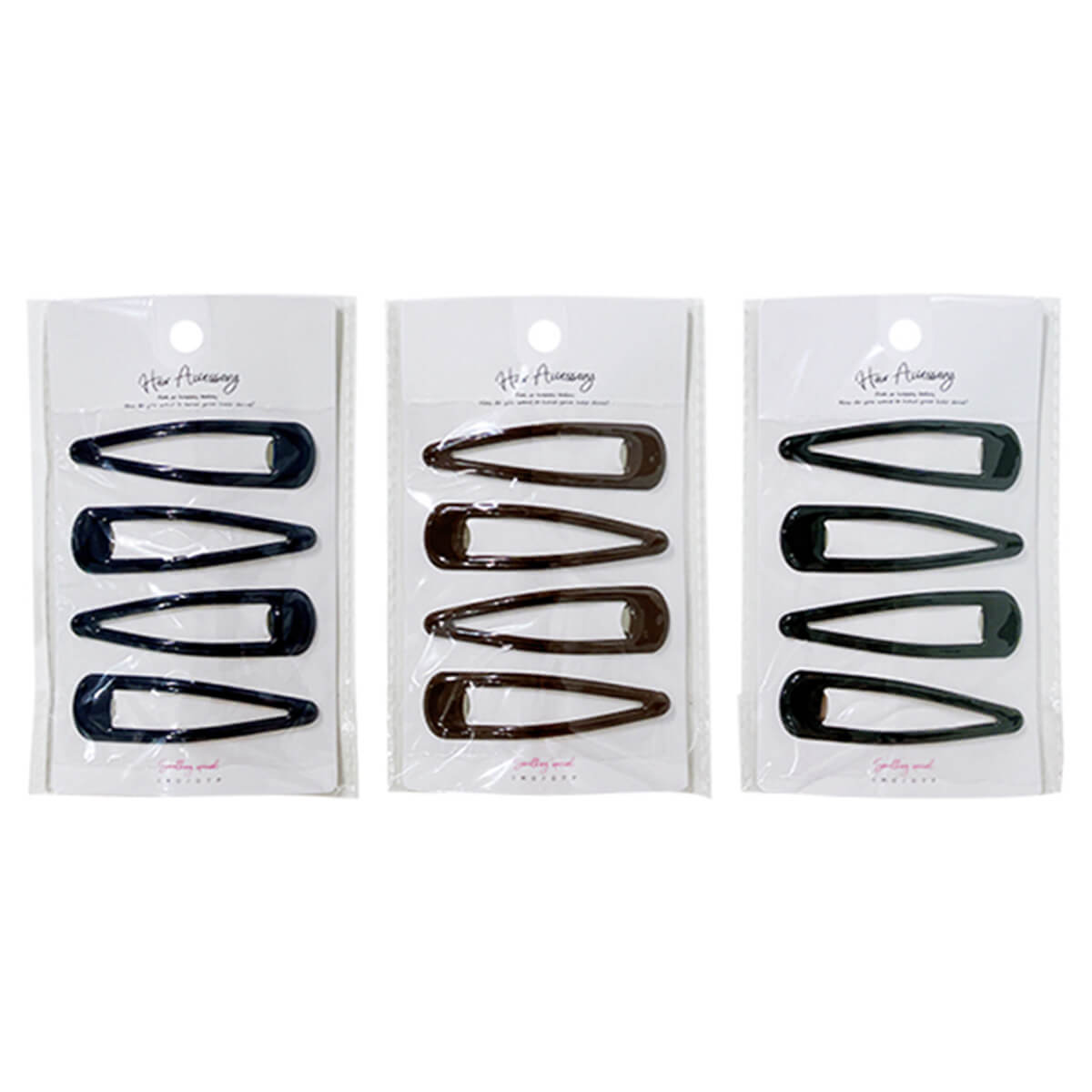 【まとめ買い】ヘアピン スリーピン 髪留め エポ樹脂 4P 中 0892/001158