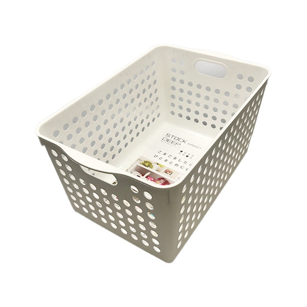 【まとめ買い】収納ケース 収納ボックス 小物入れ ストックバスケットディープ ホワイト 0978/004617