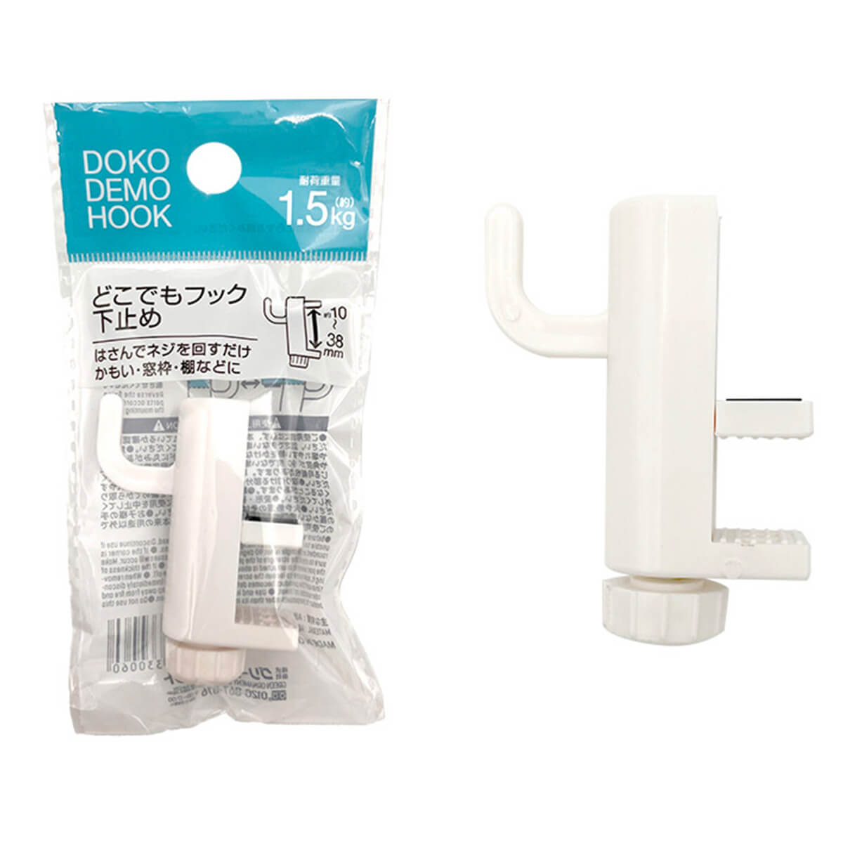 【まとめ買い】鴨居フック どこでもフック 丸 下止め ホワイト 0344/004874