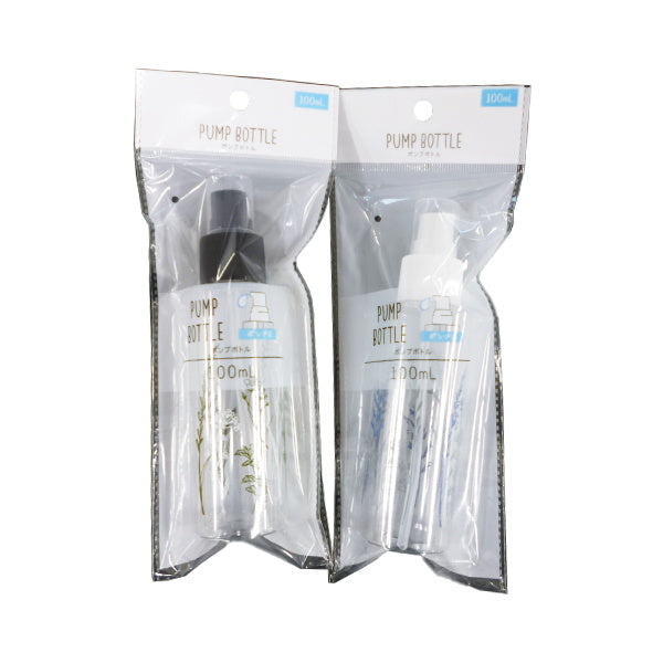 【まとめ買い】トラベルボトル 詰め替え容器 ポンプボトル ボタニカル柄 100ml 0459/005343