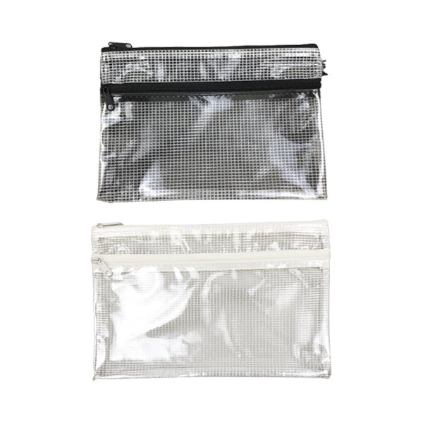 【まとめ買い】メッシュポーチ クリアポーチ Wファスナーポーチ A5 0892/009950