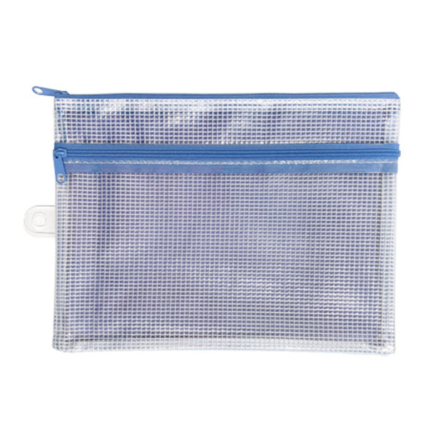 【まとめ買い】メッシュポーチ クリアポーチ Wファスナーポーチ A5 0892/009950