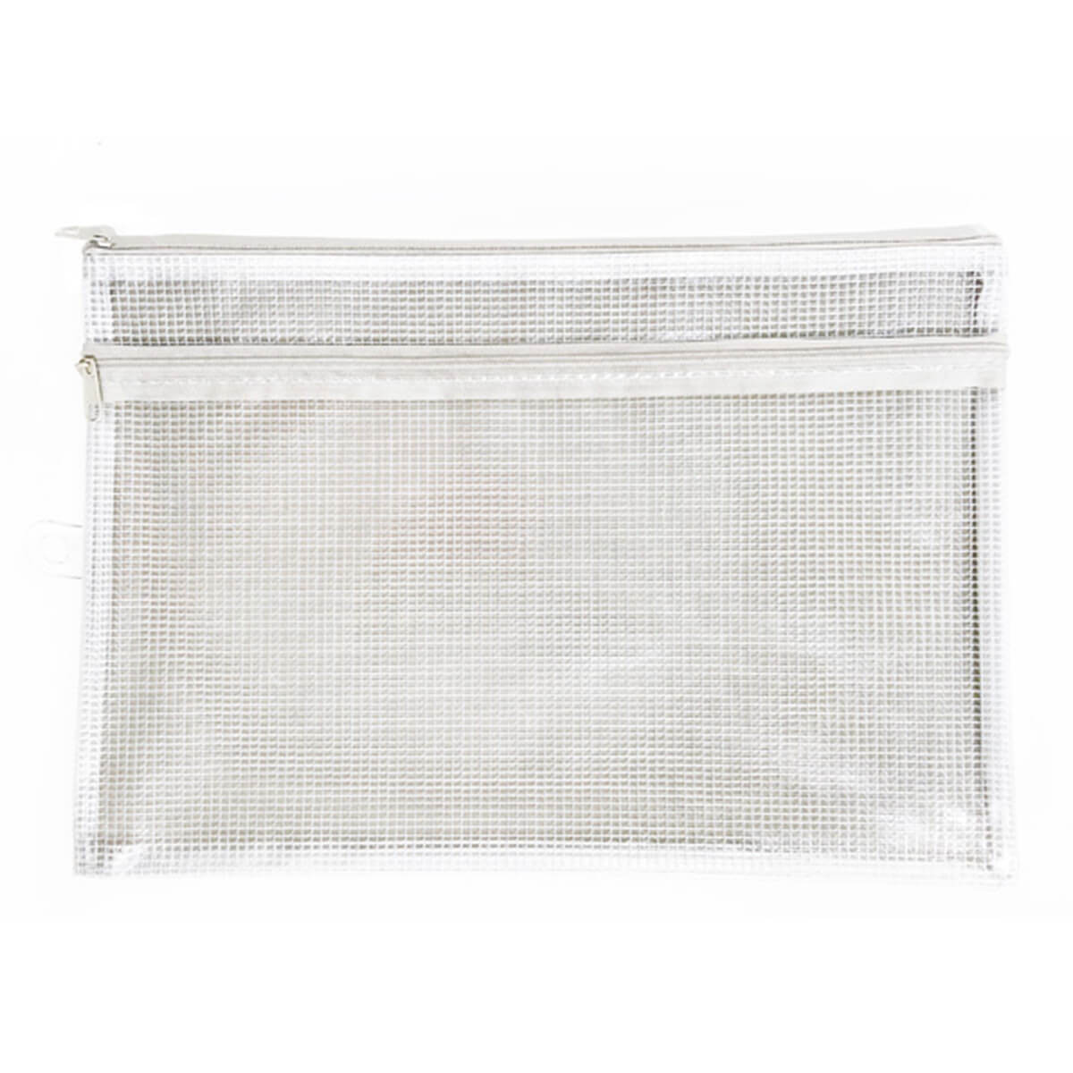 【まとめ買い】メッシュポーチ クリアポーチ Wファスナーポーチ A4 0892/009951