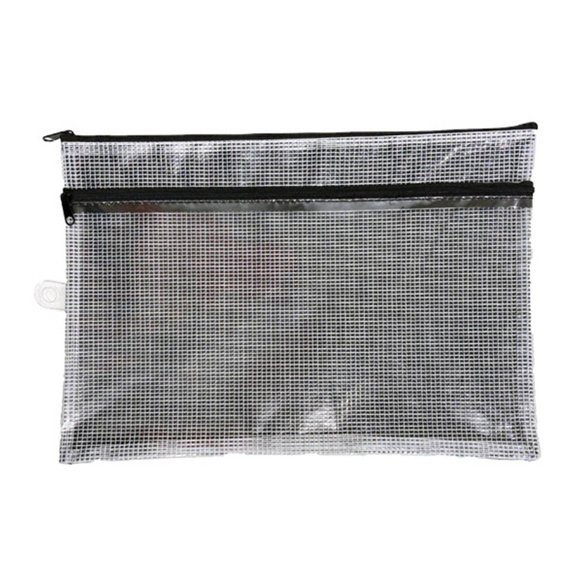 【まとめ買い】メッシュポーチ クリアポーチ Wファスナーポーチ A4 0892/009951