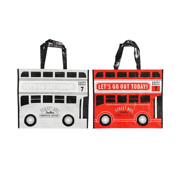 【まとめ買い】トートバッグ ランドリーバッグ バス柄48×20×40cm 0490/011682