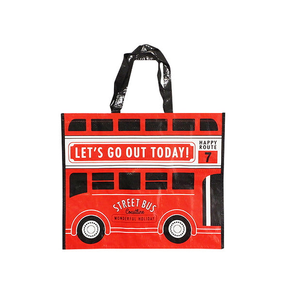 【まとめ買い】トートバッグ ランドリーバッグ バス柄48×20×40cm 0490/011682