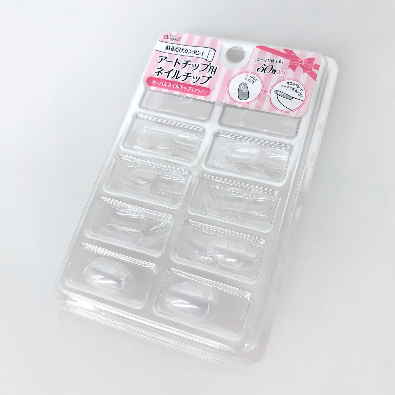【まとめ買い】オーバルネイルチップ クリア 50枚入り 0579/012354