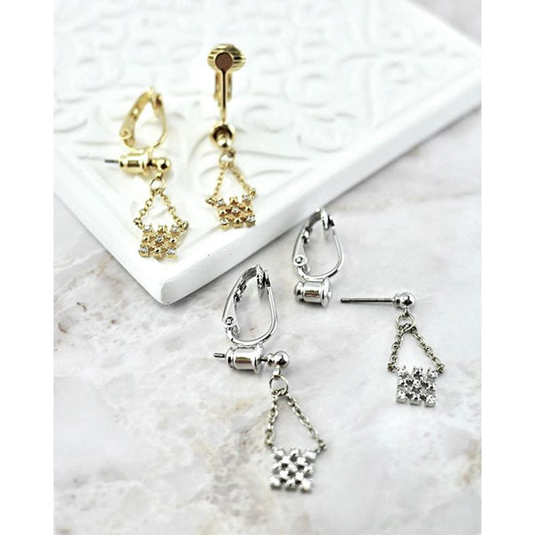 【まとめ買い】イヤリングパーツ 真鍮 シェリ イヤリングコンバーター ゴールド 2個入 0890/012412