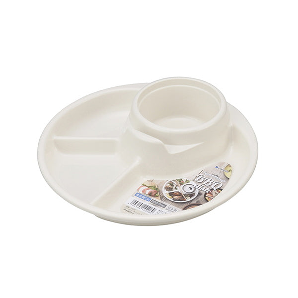 【まとめ買い】バーベキューディッシュ 丸 アイボリー 0978/013721