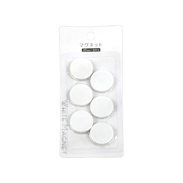 【まとめ買い】マグネット磁石 PB.マグネット 6個入 30mm ホワイト 0808/018220