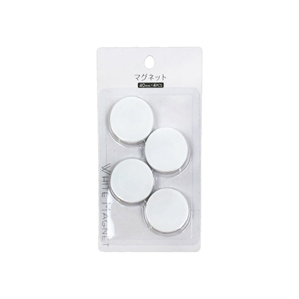【まとめ買い】マグネット磁石 PB.マグネット 4個入 40mm ホワイト 0808/018221