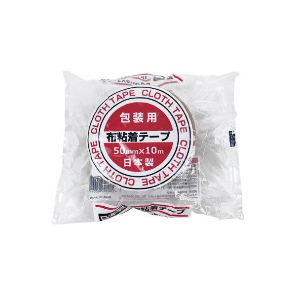 【まとめ買い】ガムテープ 布粘着テープ 50mm×10m 1526/018457
