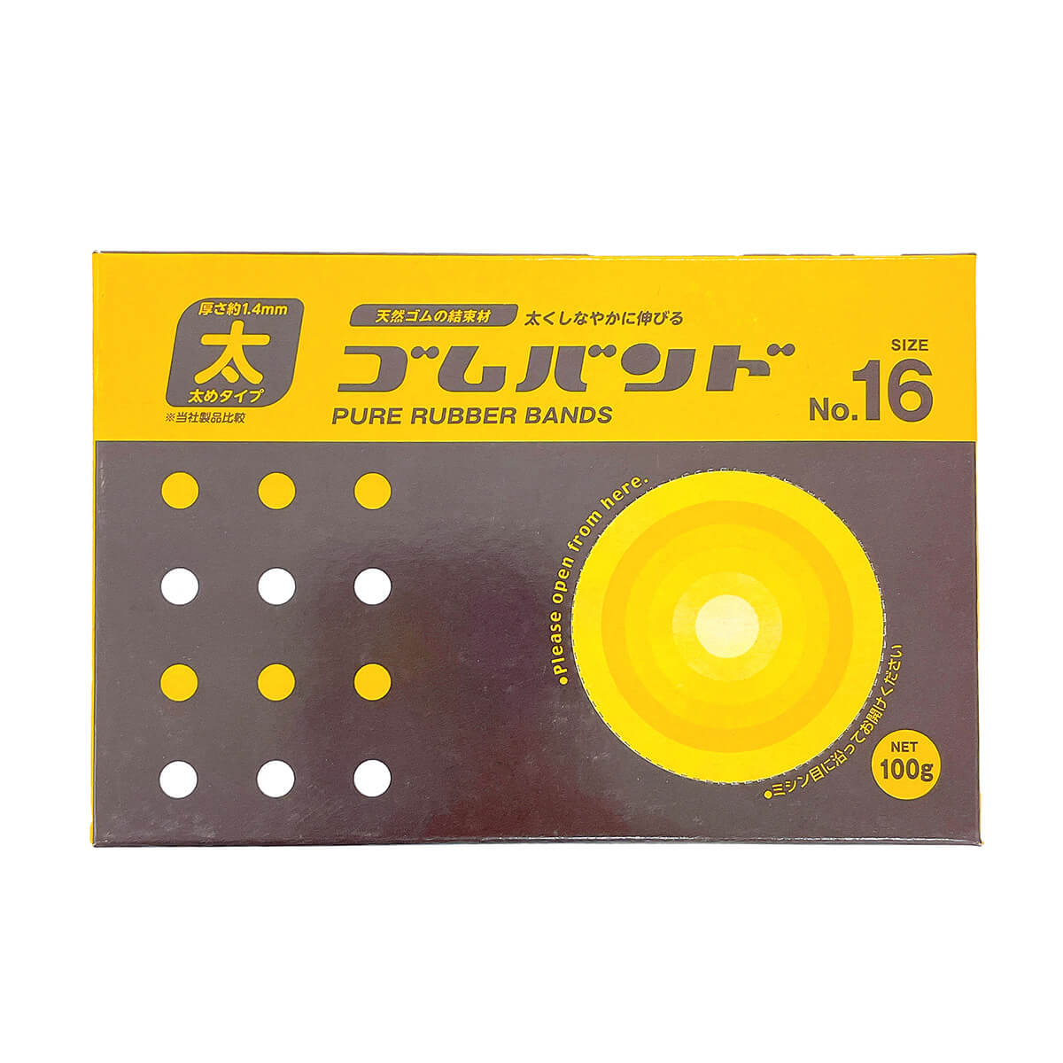 【まとめ買い】輪ゴム ゴムバンド 16号 100g 9001/018485