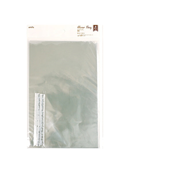【まとめ買い】ギフトバッグ プレゼント用バッグ ラッピング袋 クリアバッグ 8P 無地 L 0356/020368