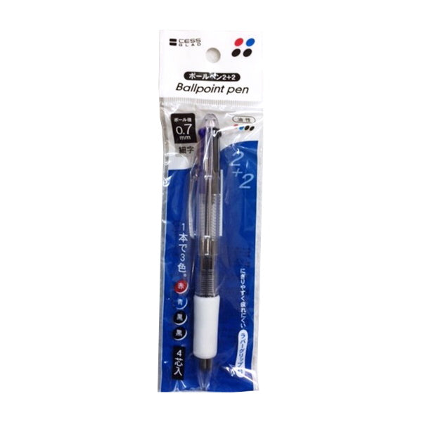 【まとめ買い】CESS 4芯ボールペン2+2 0.7 0931/021053