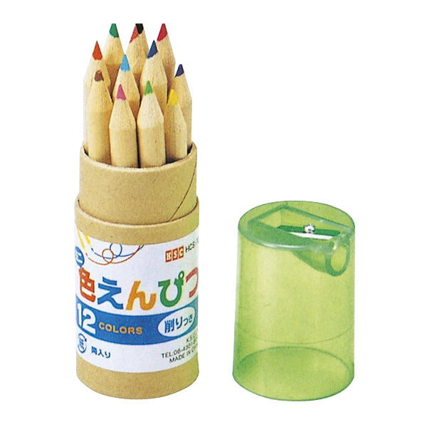 【まとめ買い】色鉛筆 色えん筆 カラーペンシル 12色セット ミニ色鉛筆 削り付 0805/021216