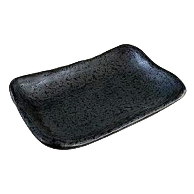 【まとめ買い】Tokinone PB.黒結晶長角小皿 0530/021274