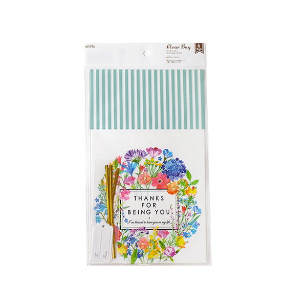 【まとめ買い】ラッピング用クリアバッグ 4P ボタニカル L 0356/023674