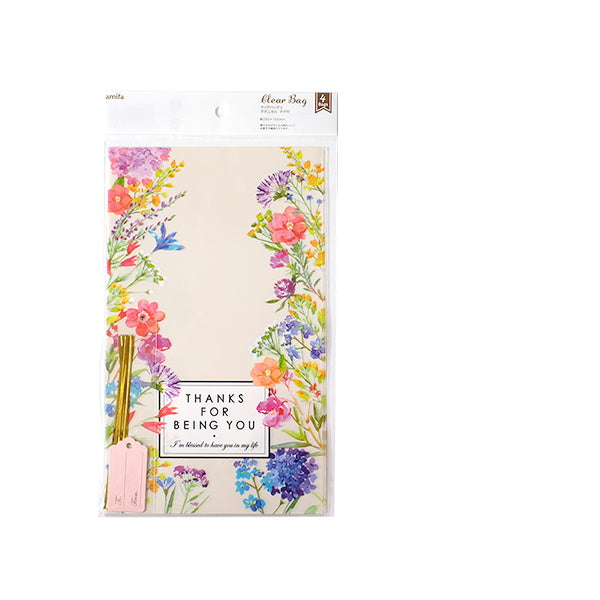 【まとめ買い】ラッピング用クリアバッグ 4P ボタニカル L 0356/023674