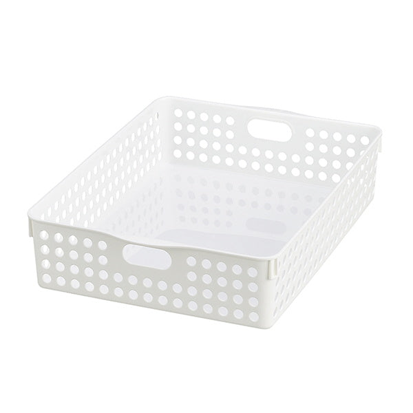 【まとめ買い】収納ケース 収納ボックス 書類収納 ストックバスケットA4 ホワイト 0978/026030