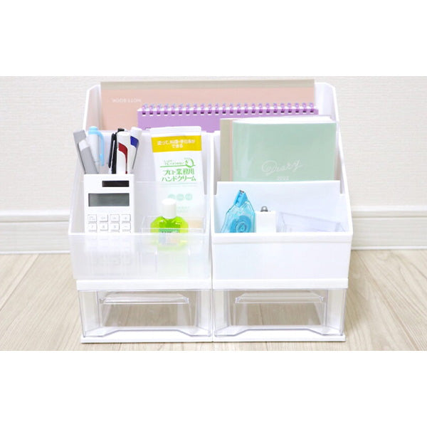 【まとめ買い】DeskLabo プチポケット ホワイト 卓上収納ケース 0847/026714