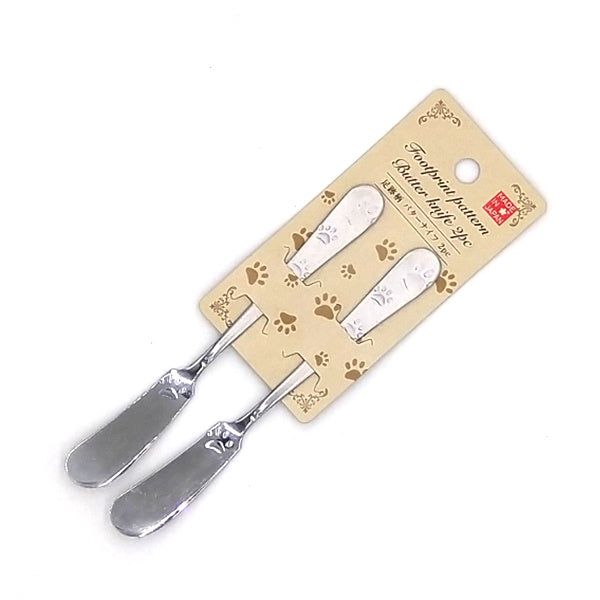 【まとめ買い】足跡柄バターナイフ 2P シルバー ステンレス製 0528/027610