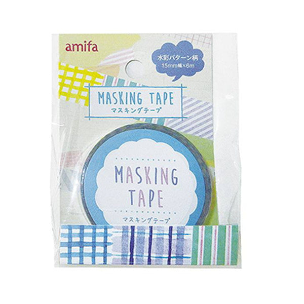 【まとめ買い】マスキングテープ 水彩パターン 15mm×6m 0356/029892