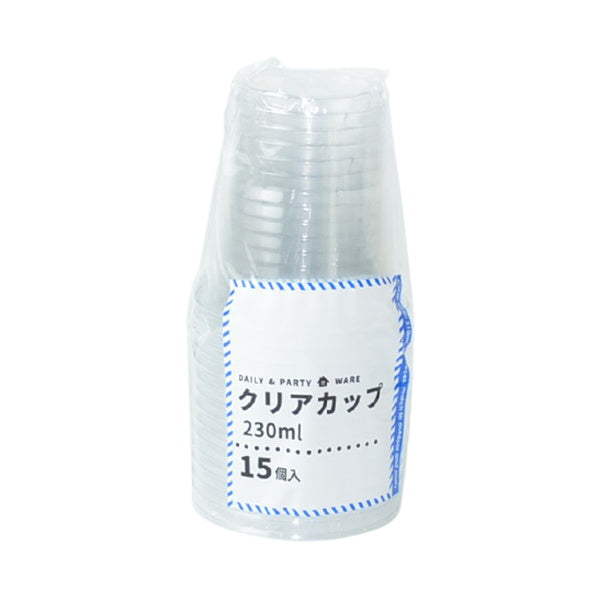 【まとめ買い】プラカップ クリアカップ 15個 230ml 9001/032378