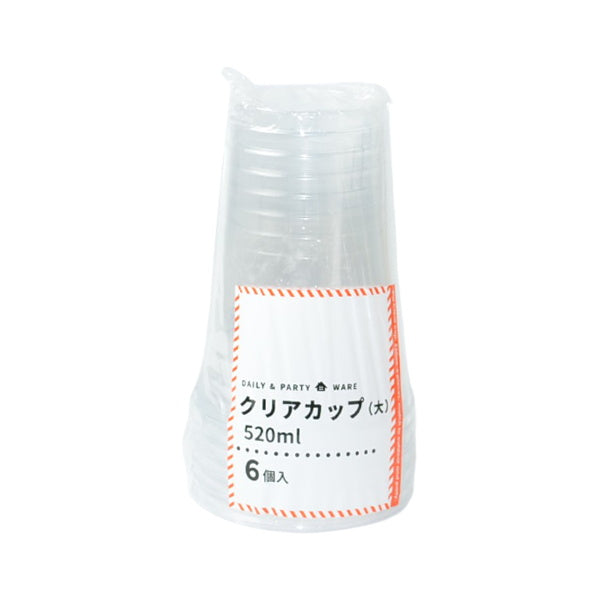 【まとめ買い】プラカップ クリア大カップ 6個 520ml 9001/032380