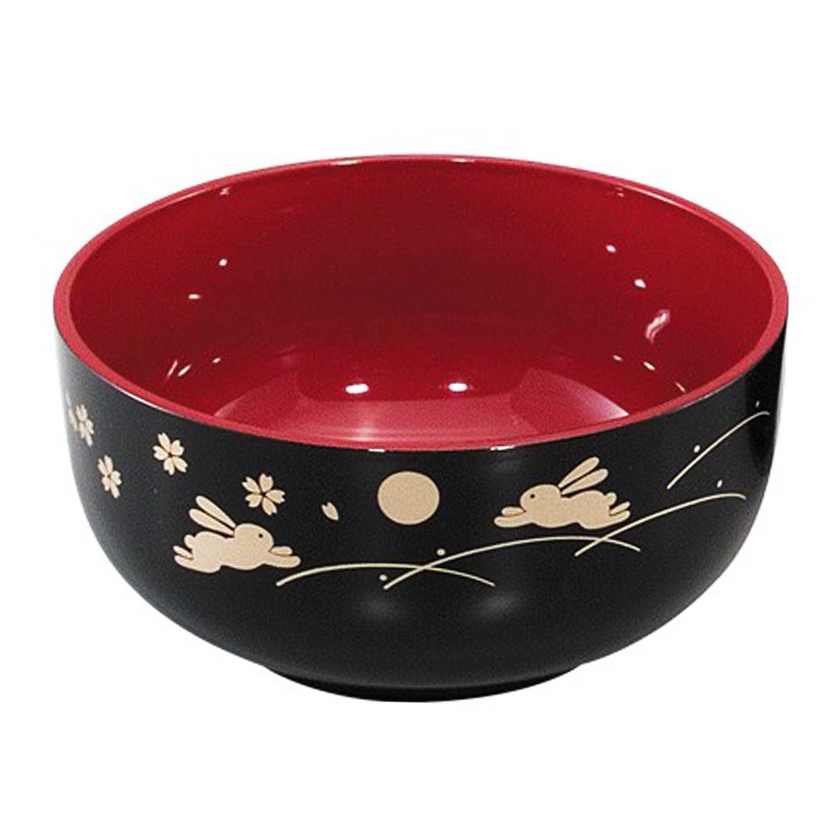 【まとめ買い】月うさぎ 4.5中丼(黒) 9001/036548