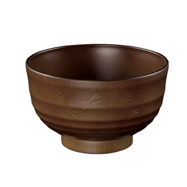 【まとめ買い】汁物茶碗 木目汁椀 夢うさぎ レンジ対応 9001/036975