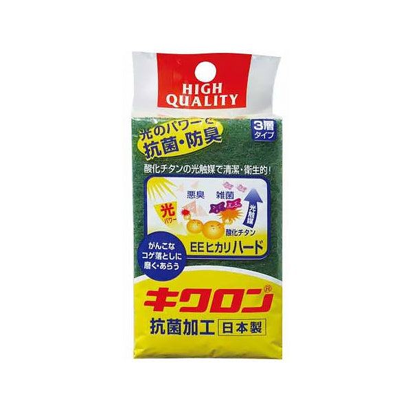 【まとめ買い】台所スポンジ キッチンスポンジ 束子 キクロン EEヒカリハード 抗菌加工 0474/037412