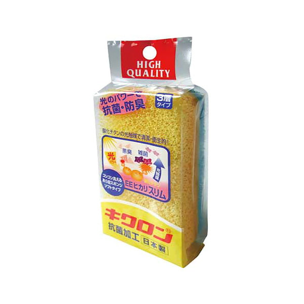 【まとめ買い】台所スポンジ キッチンスポンジ 束子 キクロン EEヒカリスリム 抗菌加工 0474/037414