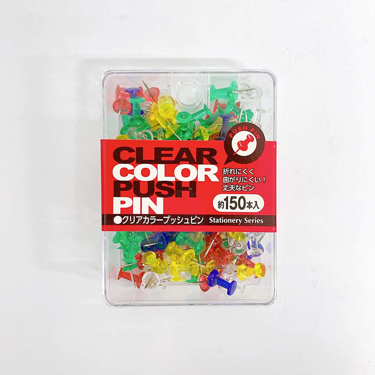 まとめ買い】ダルマピン ダルマ型画鋲 クリアカラープッシュピン150本