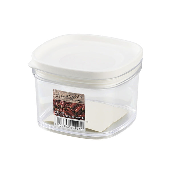 【まとめ買い】キャニスター 食品保存容器 フードストッカー ストック容器 ドライフードキャニスター 220ml ホワイト 0978/038234