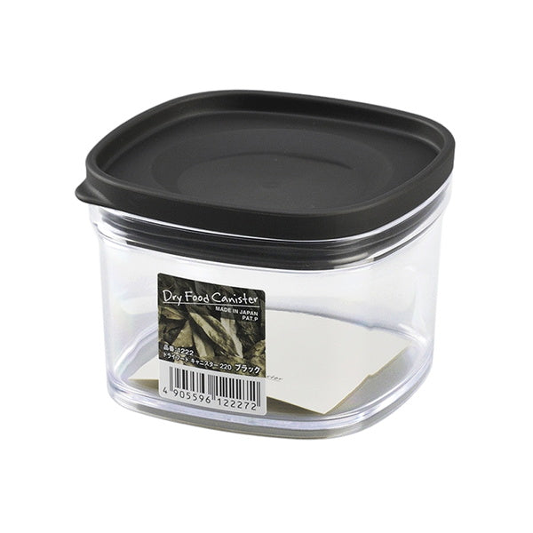 【まとめ買い】キャニスター 食品保存容器 フードストッカー ストック容器 ドライフードキャニスター 220ml ブラック 0978/038235