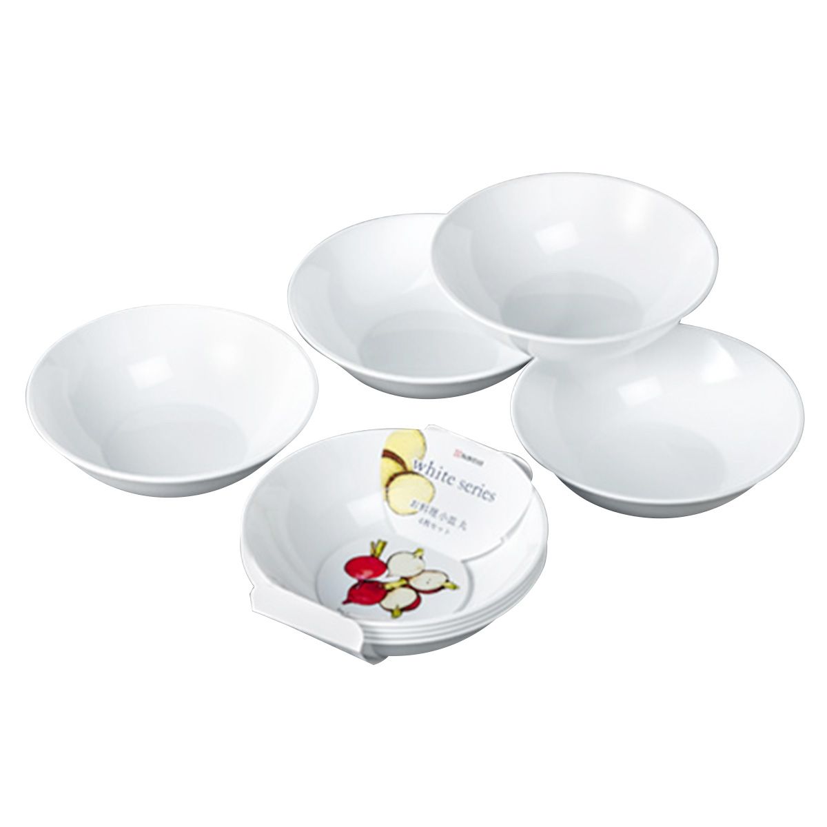 【まとめ買い】お料理小皿/丸 4Pホワイト 0523/038482