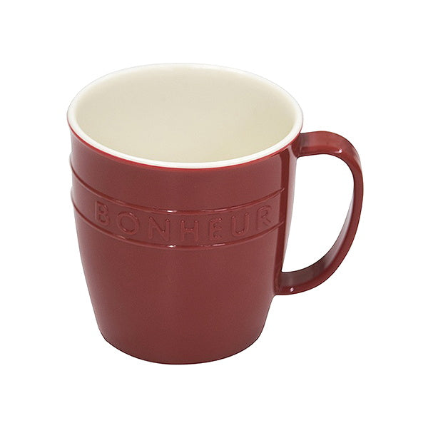 【まとめ買い】マグカップ コップ カップ ボヌール レッド 300ml レンジ可 8.1×10.3×8.5cm 0847/038803