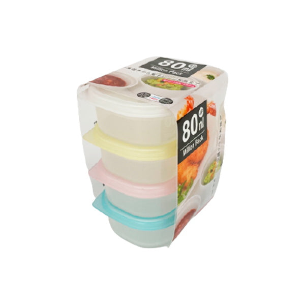 【まとめ買い】食品保存容器 フードストッカー ストック容器 ミリオンパック ミニミニ4P 80ml 0847/039017