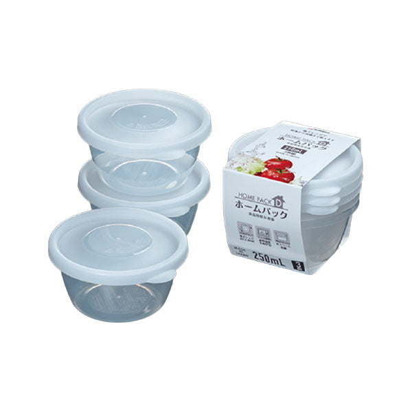 【まとめ買い】食品保存容器 フードストッカー ストック容器 ホームパックD 3P ホワイト 250ml 0523/039075