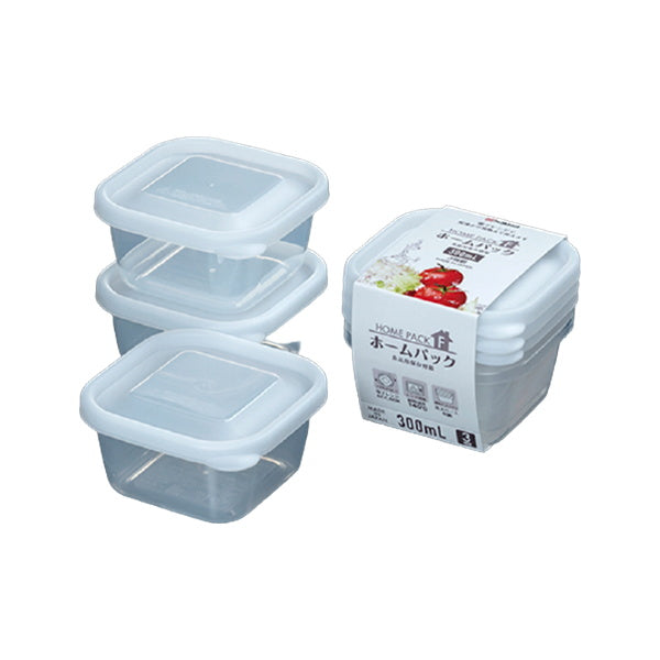 【まとめ買い】食品保存容器 フードストッカー ストック容器 ホームパックF 3P ホワイト 300ml 0523/039082