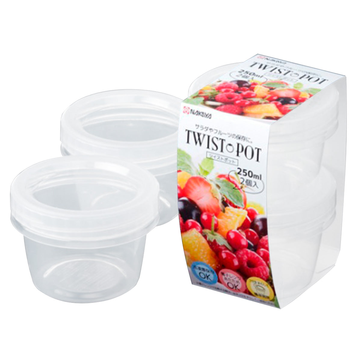 【まとめ買い】食品保存容器 ストックパック K440-1 ツイストポット250ml クリア 0523/039454