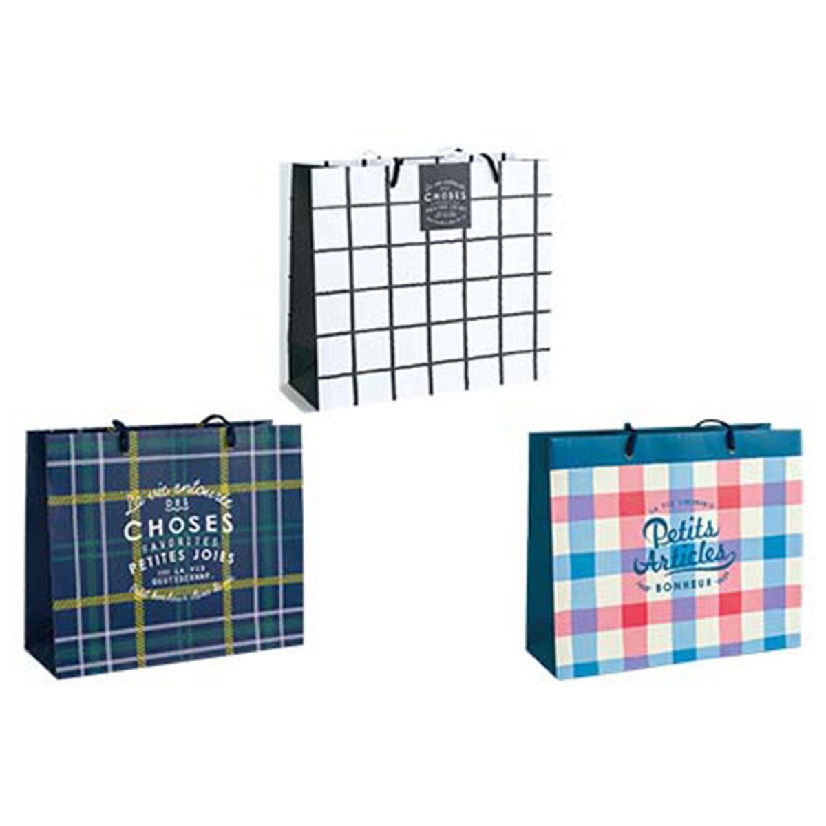 まとめ買い】ペーパーバッグ Lヨコ チェック0936/041799 | ワッツ