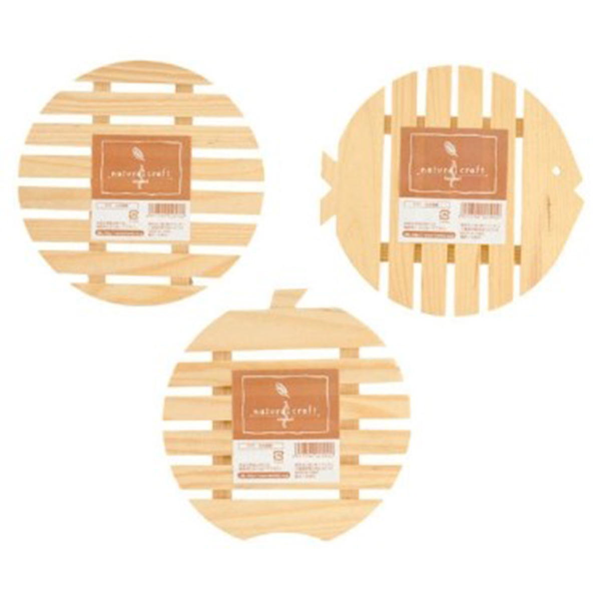 まとめ買い】天然木なべ敷き 576 白木鍋敷アソート 0599/041902