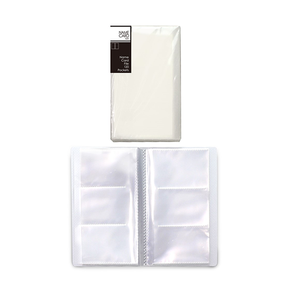 【まとめ買い】PB.名刺ファイル 3段 120P ケース付 ホワイト 1377/046048