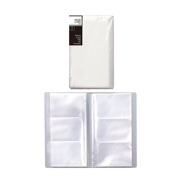 【まとめ買い】PB.名刺ファイル 3段 120P ケース付 クリア 1377/046049