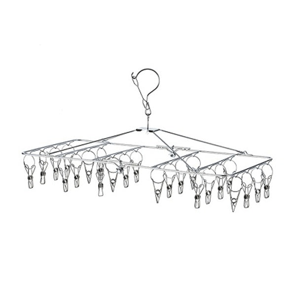 【まとめ買い】ピンチハンガー 物干しハンガー 洗濯ハンガー オールステンレス 角ハンガー24P 9001/047823