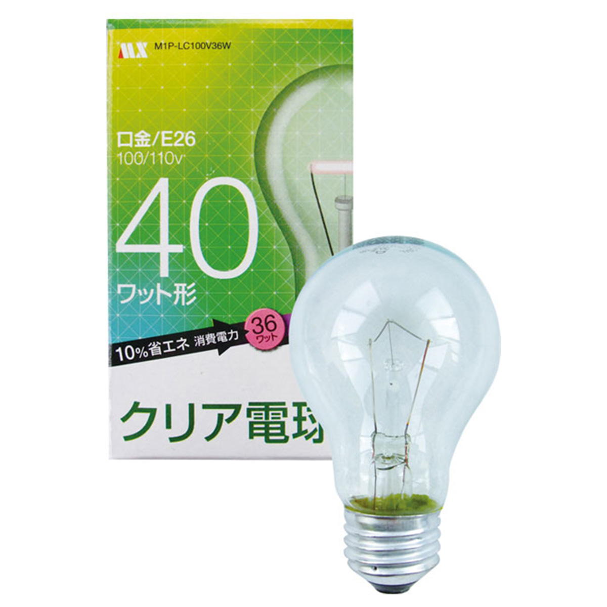 【まとめ買い】クリア電球40W省エネ10%口金E26 0474/048646