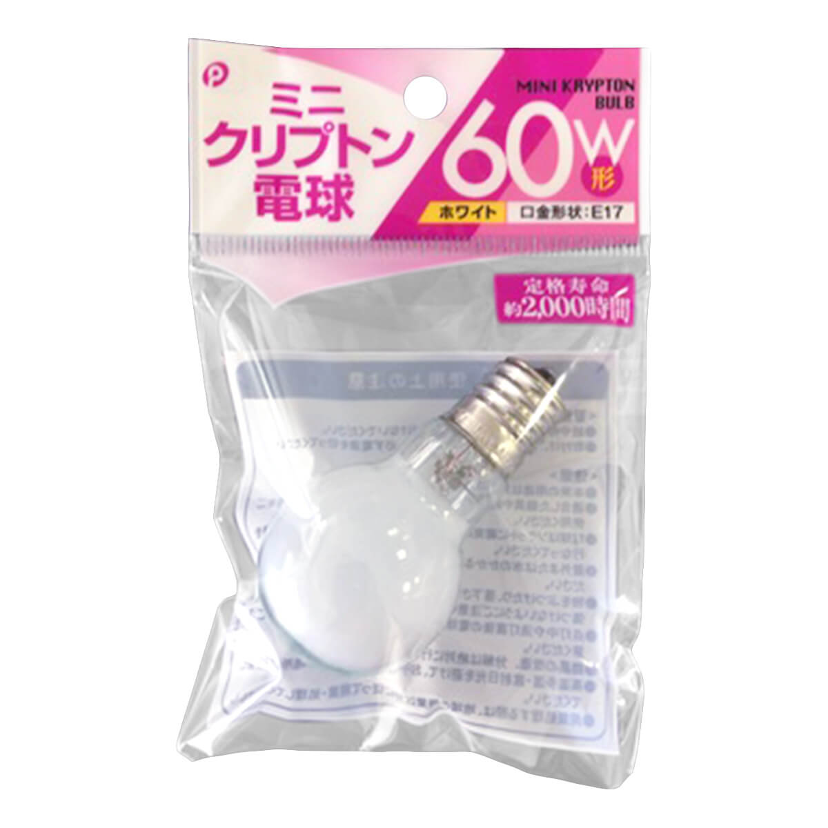【まとめ買い】電球 ミニクリプトン電球 ホワイト 60W 口金E17 直径3.5×6.7cm 0894/048916